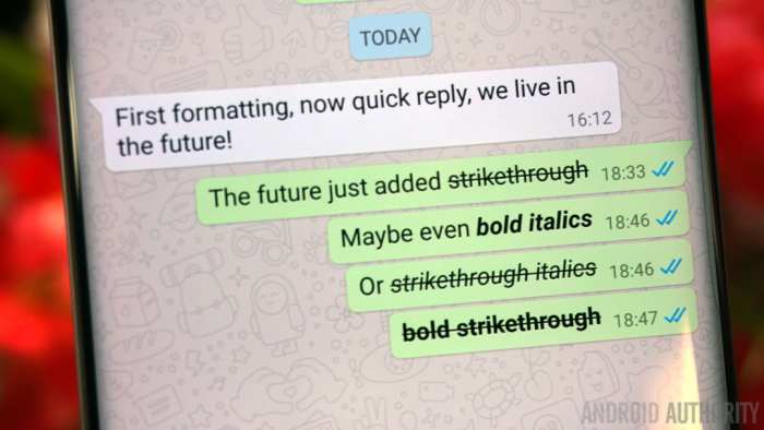 Whatsapp strikethrough italic tilde