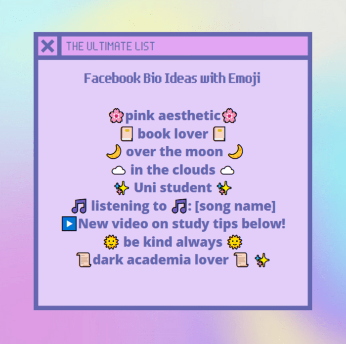 Bio Facebook Aesthetic Bahasa Inggris